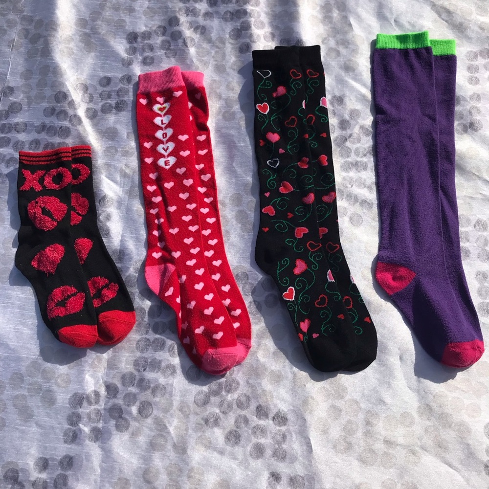 Tall Sock Bundle - 4 pairs Youth Shoe Size 5